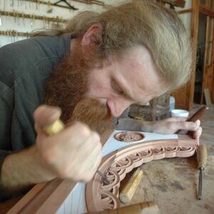 Father Dimitrije carving wood 8