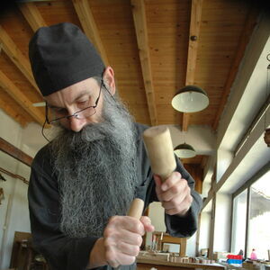Father Avakum carving wood 4