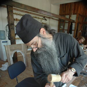 Father Avakum carving wood 6