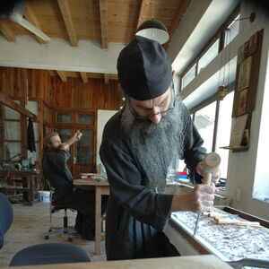 Father Avakum carving wood 8