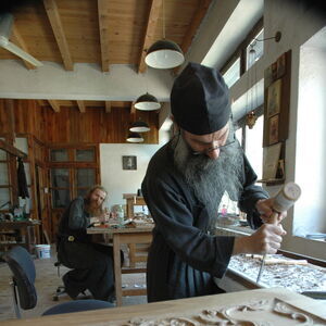 Father Avakum carving wood 9