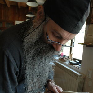 Father Avakum carving wood 10