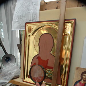 Father Ilarion painting icons 9