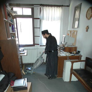 Monk Damaskin doing his daily chores 1