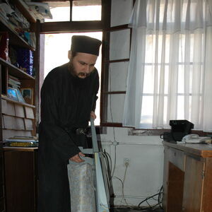 Monk Damaskin doing his daily chores 3