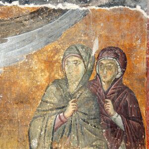 The Myrrhbearers at the Sepulchre, detail