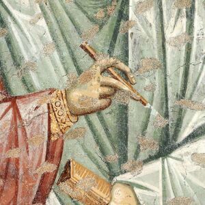Holy physician, Cosmas (?), detail