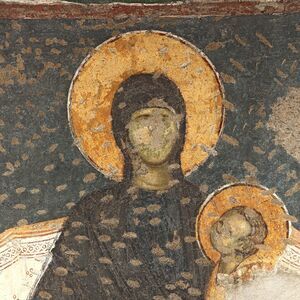 The Mother of God  enthroned with infant Christ
