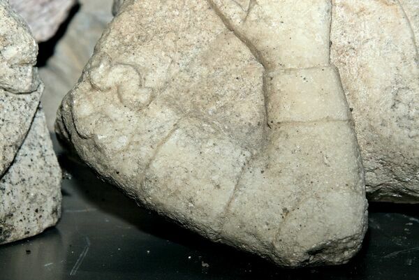 Fragment of the Marble Figure of the Serbian Emperor Dušan from the West Portal, Detail