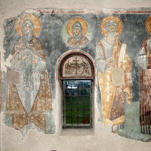 St. Anthony the Great, St. Ephraim the Syrian (bust), St. Peter and St. Paul