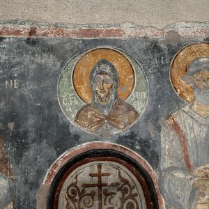 St. Anthony the Great, St. Ephraim the Syrian (bust) and St. Peter