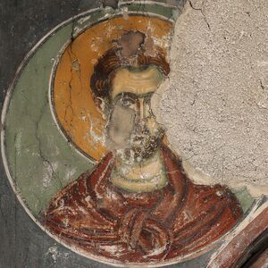 An unidentified saint in medallion