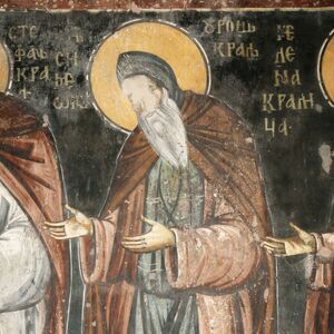 St. Simeon the Monk ( King Uroš I ), detail