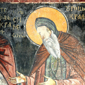 St. Simeon the Monk ( King Uroš I ), detail