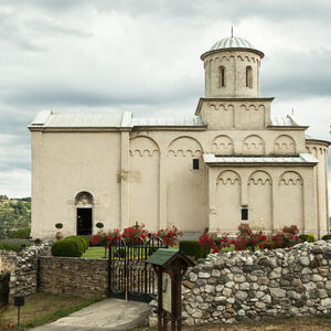 Approach and the south side of the Arilje church