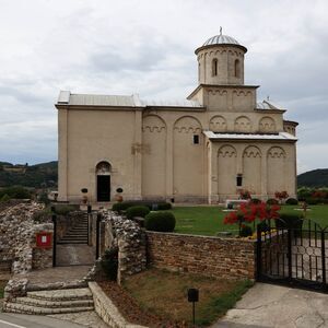 Approach and the south side of the Arilje church