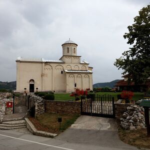 Approach and the south side of the Arilje church