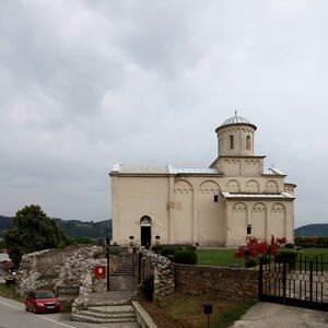 Approach and the south side of the Arilje church