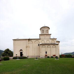 View of the yard and church of the southern side