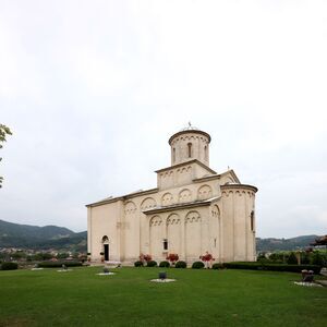 View of the yard and church of the southeastern side