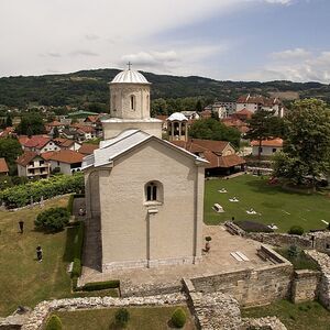 Arilje church and remains of the monastery buildings