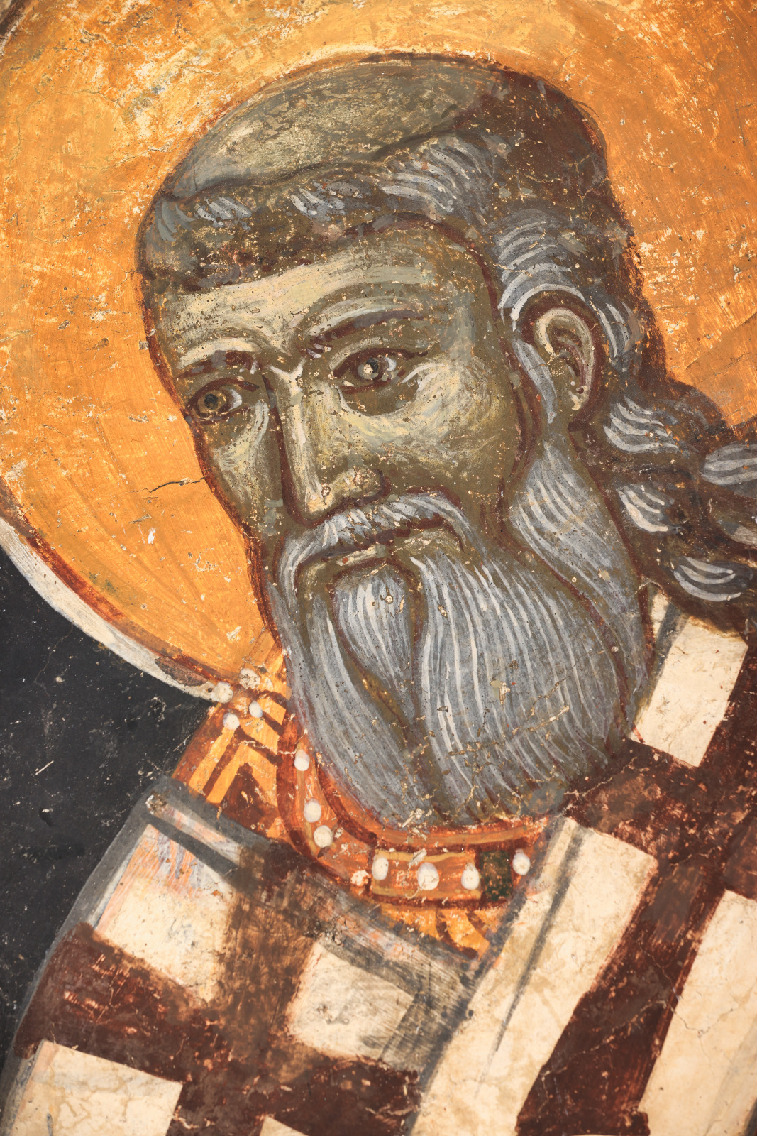 Serbian Patriarch Makarije as the founder, detail