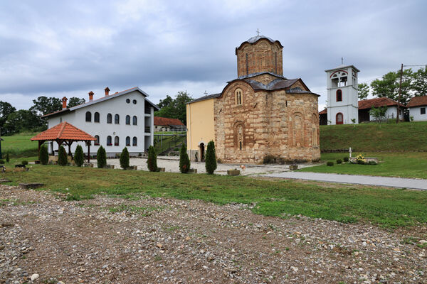 View of the church, dormitory and belfry from the southeast