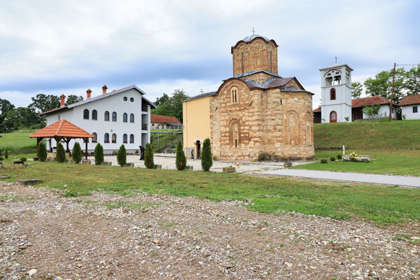 View of the church, dormitory and belfry from the southeast