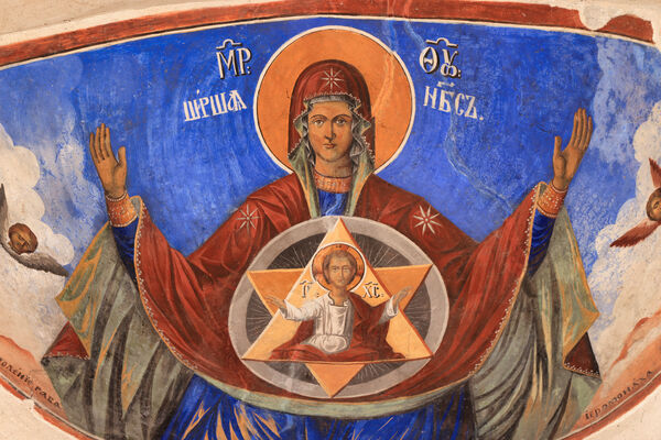 Богородица са дететом и анђелима, детаљ