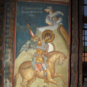 Св. Димитрије убија бугарског цара Калојана