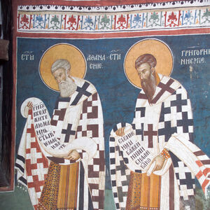 23,24 Officiating Church Fathers: St. Athanasius (left) and St. Gregory of Nyssa (right)