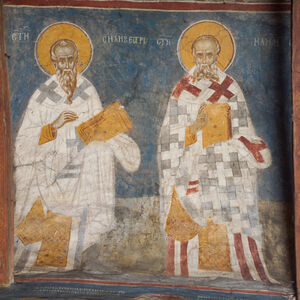 94b Portraits of bishops (from the left): St. Sylvester, St. Elianus, St. Juvenal, St. Eutychius, St. Ignatius, St. Nicholas