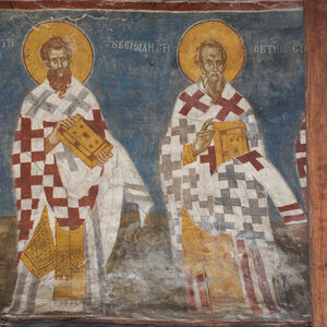 94b Portraits of bishops (from the left): St. Sylvester, St. Elianus, St. Juvenal, St. Eutychius, St. Ignatius, St. Nicholas