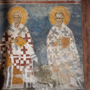 94b Portraits of bishops (from the left): St. Sylvester, St. Elianus, St. Juvenal, St. Eutychius, St. Ignatius, St. Nicholas