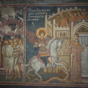 56,57 St. George Destroying Idols by His Prayer and 57 St. George Rescues the Princess