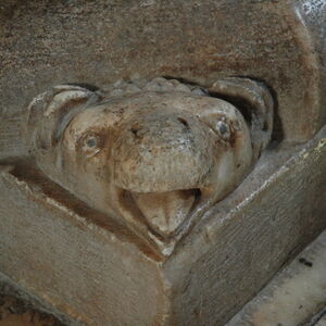 Ewe at the base of a narthex column 2