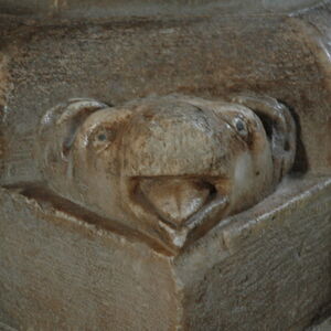 Ewe at the base of a narthex column 3