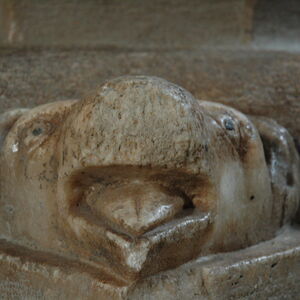 Ewe at the base of a narthex column 7