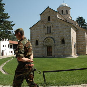 KFOR Police visiting the monastery 2