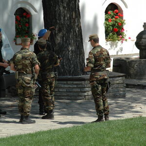 KFOR Police visiting the monastery 3