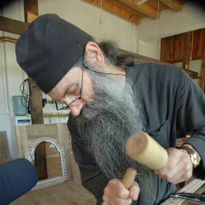 Father Avakum carving wood 3