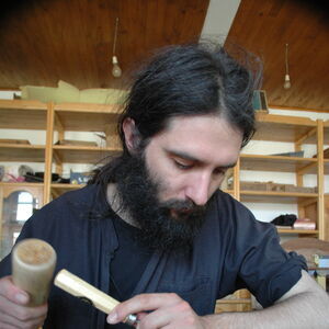 Monk carving wood 3