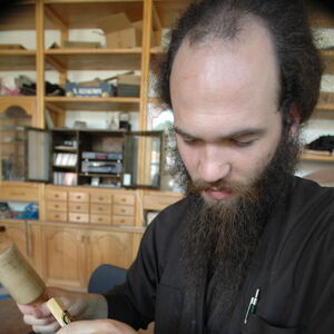 Monk carving wood 5