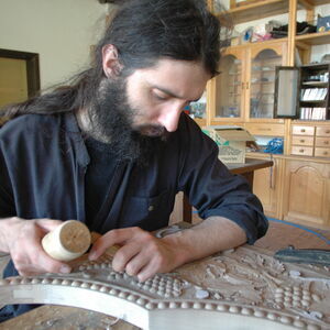 Monk carving wood 5