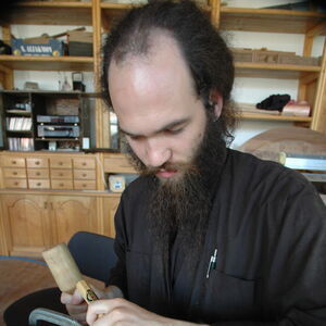 Monk carving wood 7