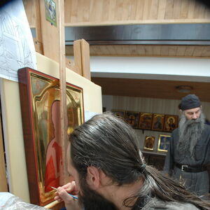 Father Ilarion painting icons 6