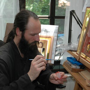 Father Ilarion painting icons 18