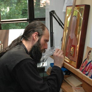 Father Ilarion painting icons 19