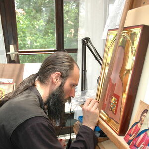 Father Ilarion painting icons 20