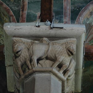 Lions at the narthex column capital 1
